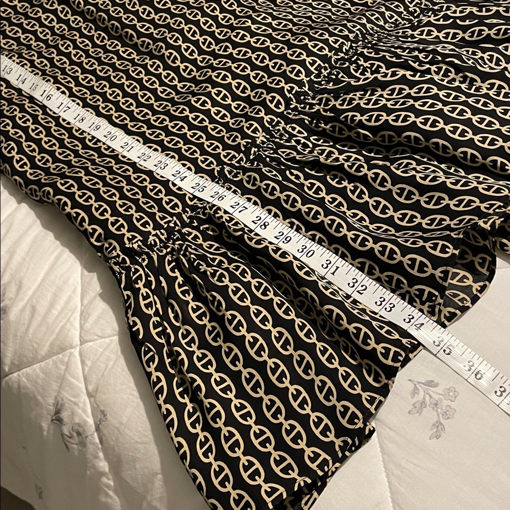 J. Crew Black and Cream Patterned Long Sleeve Dress - Picture 6 of 8